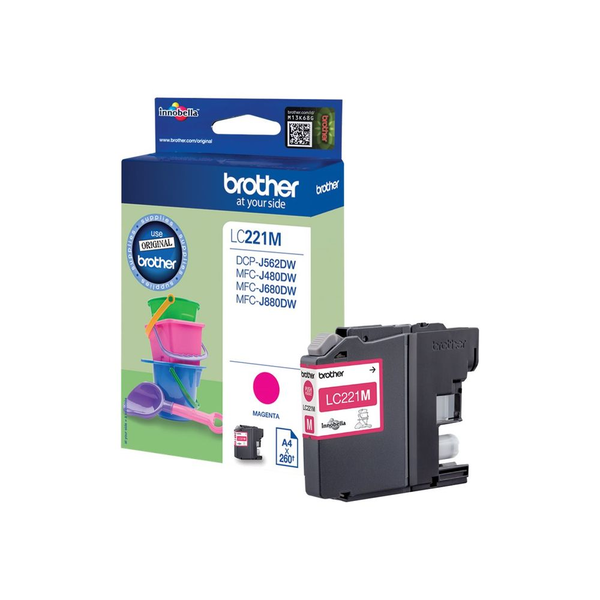 Brother LC-221M blækpatron 1 stk Original Magenta