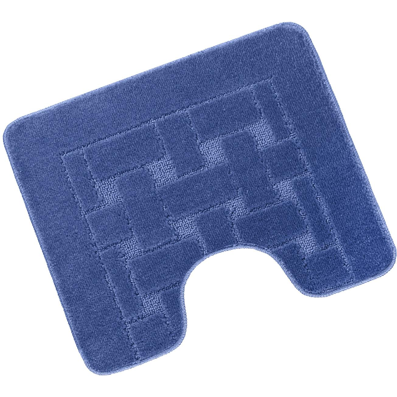 Bellatex 810/009 Bany Uni WC szőnyeg, 60×50 cm, téglalapok, kék (11896)