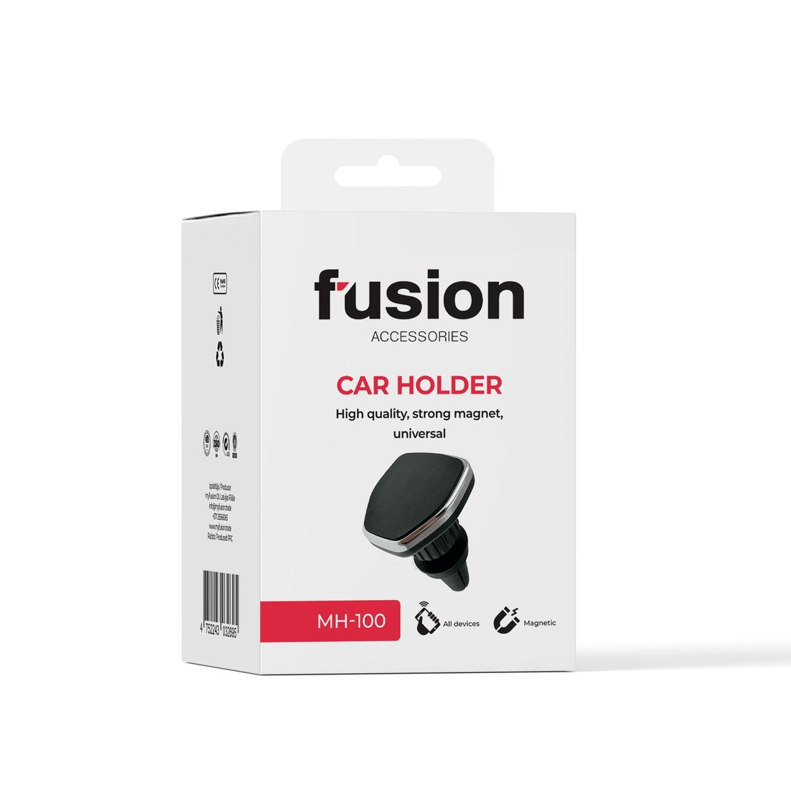 Fusion MH-100 Mágneses mobiltelefon autós tartó - Fekete (FUSMH100)