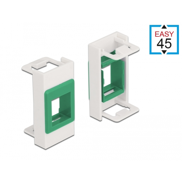 Delock Easy 45 Modul Keystone tartó 22,5 x 45 mm, fehér / zöld