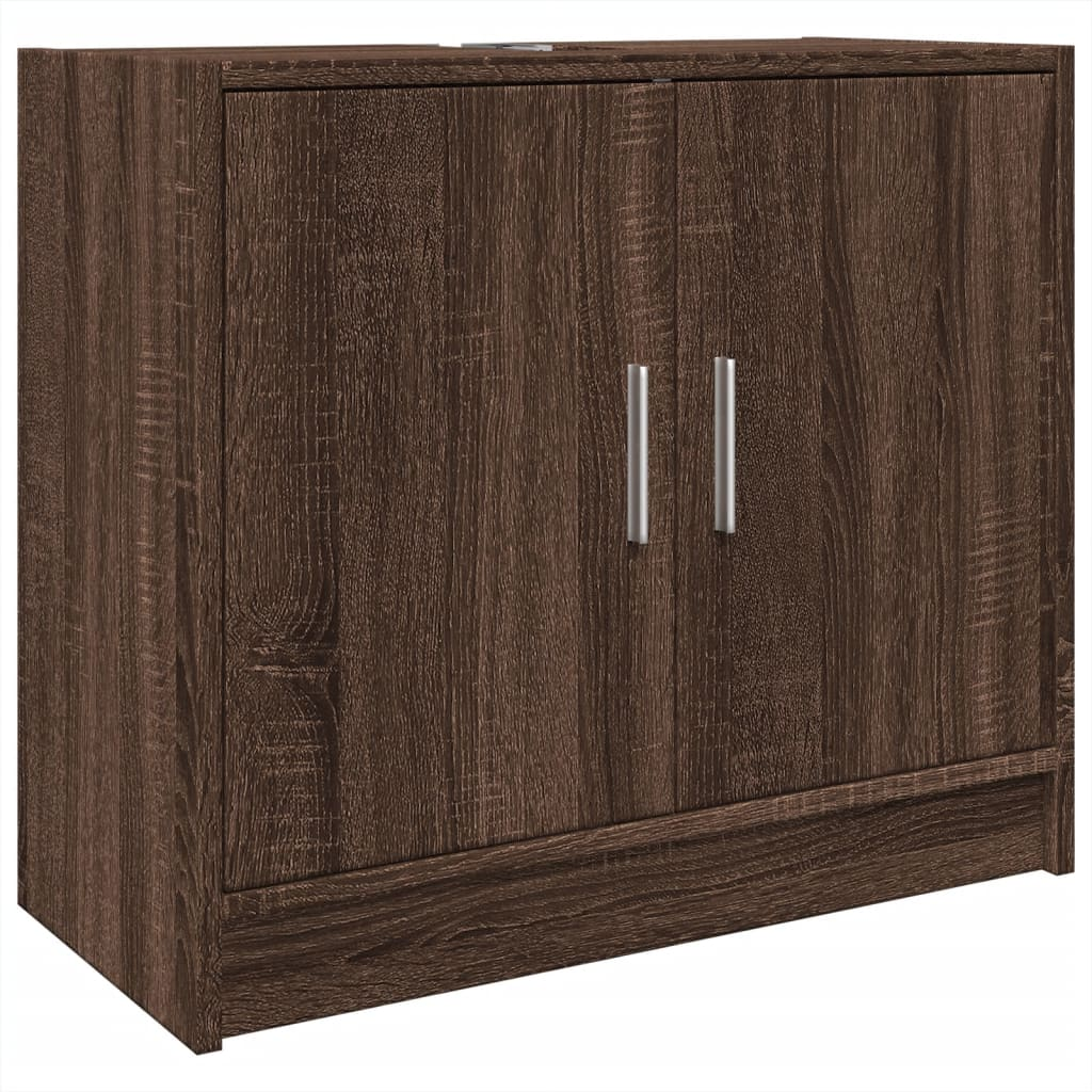 barna tölgy színű szerelt fa mosdószekrény 63 x 29 x 55 cm (848100)