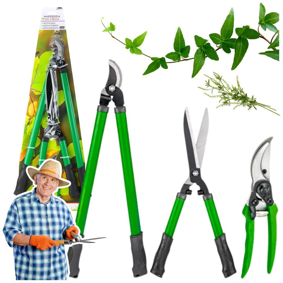 Kerti Sövénynyíró Olló Készlet Tokkal 3 Db.  26726 (26726)