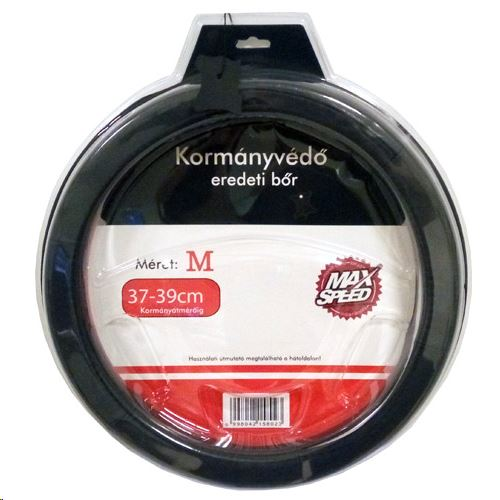 Кожен протектор за кормило MAXSPEED 37-39 см, черен