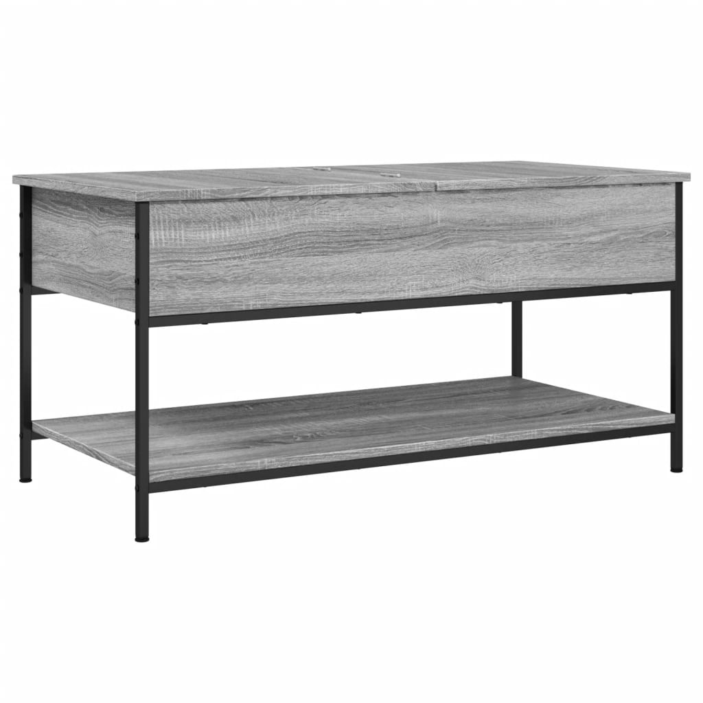szürke sonoma szerelt fa és fém dohányzóasztal 100 x 50 x 50 cm (845349)
