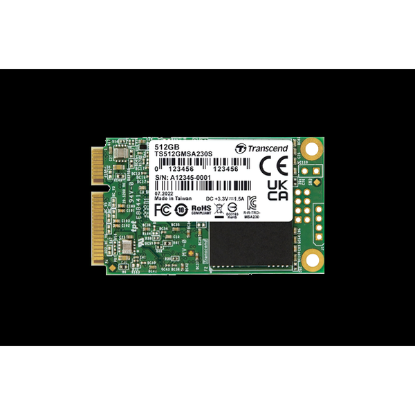 Solid-State Drive (SSD), Transcend, SSD230S, 512GB, mSATA