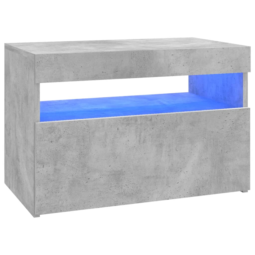 betonszürke TV-szekrény LED-lámpákkal 60 x 35 x 40 cm (804417)