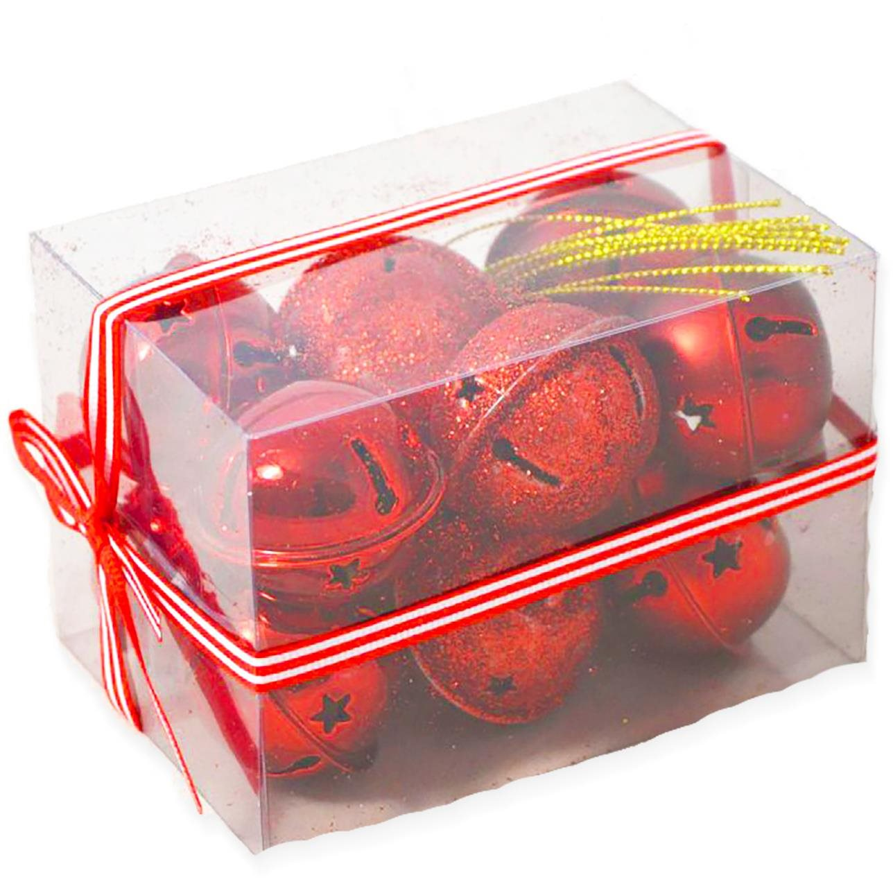 LAALU Karácsonyi dísz - csengő, piros, 4 cm, 12 db (LAU-2012)