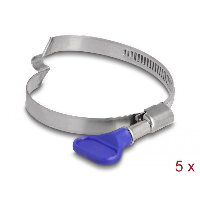 Delock tömlőbilincs pillangó fogantyúval jobbkezeseknek 50-65mm, 5db (19612) (delock19612)