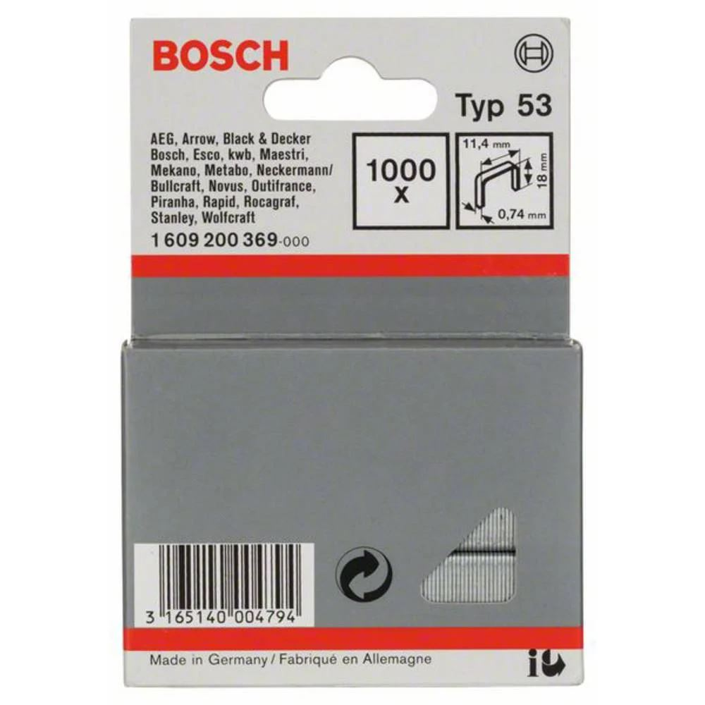 Bosch 1609200369 tűzőgép kapocs 1000db (bosch1609200369)