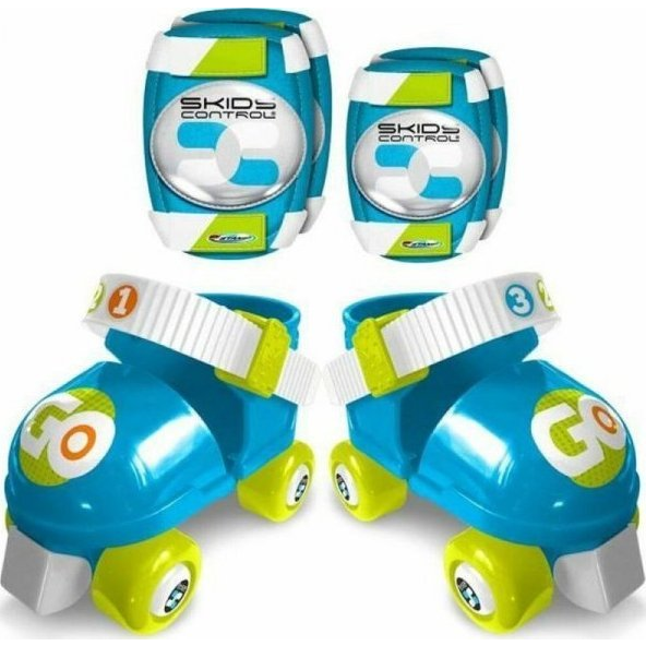 Patines Y Protecciones Niños Skids Control Talla 23-27 Azul