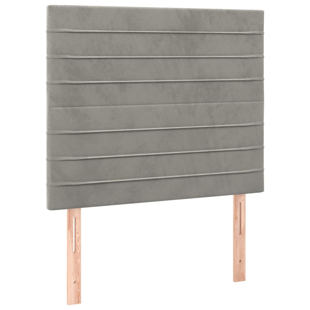 2 db világosszürke bársony fejtámla 80 x 5 x 78/88 cm (3116502)