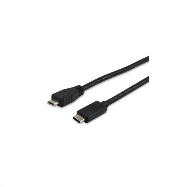 Equip 12888407 καλώδιο USB USB 2.0 1 m Micro-USB B USB C Μαύρος (Μαύρο)