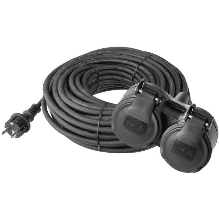 EMOS gumi hosszabbító kábel, 10m, fekete (1901021001)