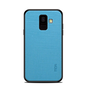MOFI BRIGHT SHIELD műanyag telefonvédő (szilikon keret, textil hátlap) KÉK [Samsung Galaxy A6 (2018) SM-A600F]