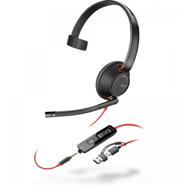 HP Poly Blackwire 5210 моно USB-C слушалки, черни
