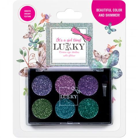 Flair Toys Lukky: Krémes szemhéjfesték csillámmal - lila és zöld áranyalatok (T16128) (T16128)