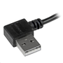 StarTech.com USB2AUB2RA2M USB кабел 2 м USB 2.0 USB A Micro-USB B Черен