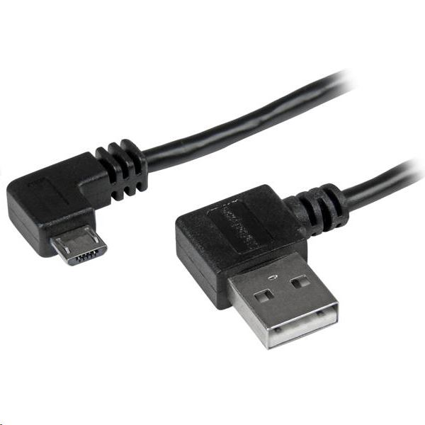 StarTech.com USB2AUB2RA2M USB кабел 2 м USB 2.0 USB A Micro-USB B Черен