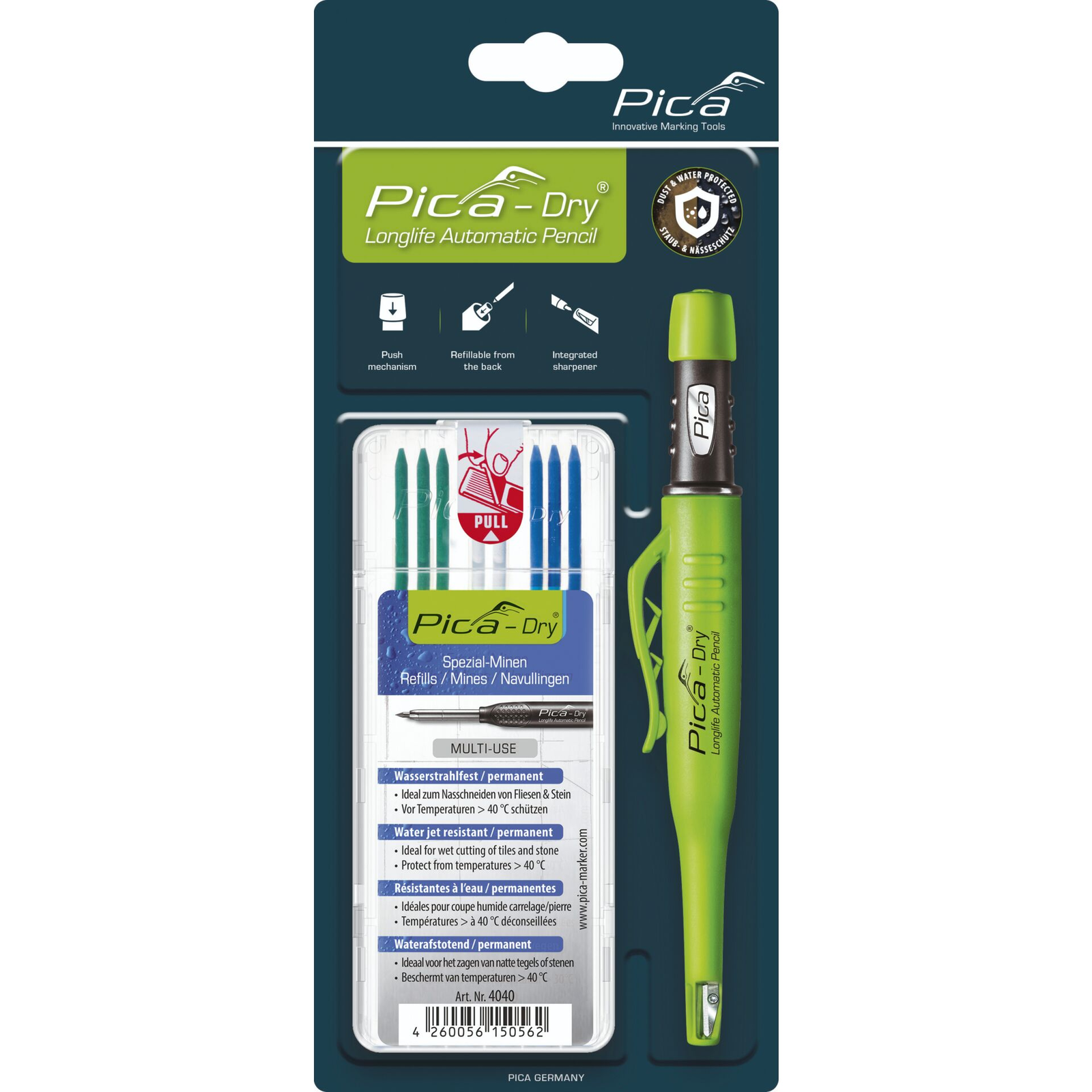 Pica Dry Bundle 30404 Rostirón Tűfilc és utántöltő készlet 2.8 mm - Többszínű (9 db / csomag) (30404)