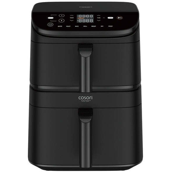 Cosori CAF-DC121-ADER Dubbel 10,8 l Vrijstaand Heteluchtfriteuse Zwart