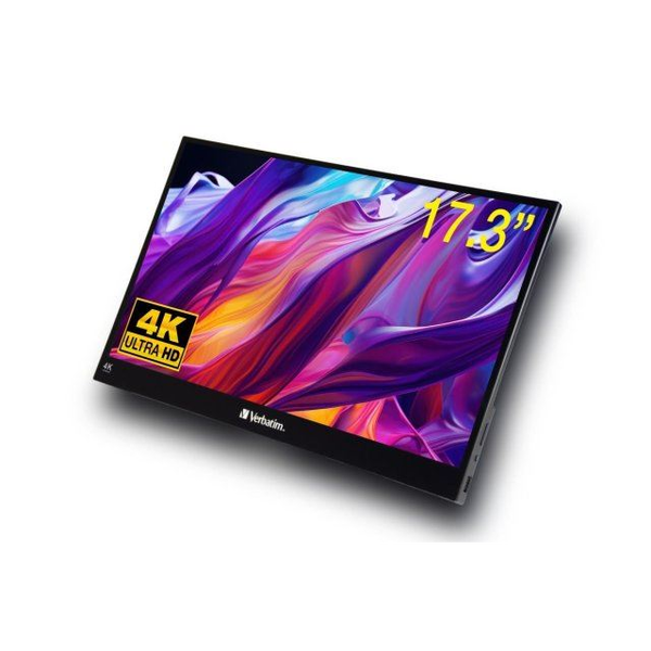 Verbatim 32239 computerskærm 43,9 cm (17.3") 3840 x 2160 pixel 4K Ultra HD LCD Berøringsskærm Sort