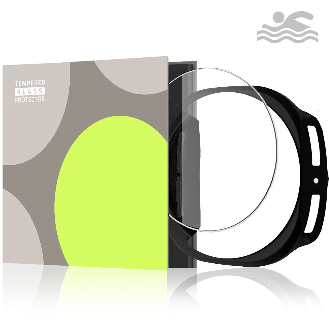 Tempered Glass Protector Samsung Galaxy Watch 8 üvegfólia - 40mm, vízálló + tok (TGW-SW8A-CS)