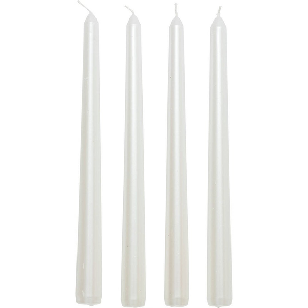 Lote De 4 Velas En Palo 192 G Satén Blanco