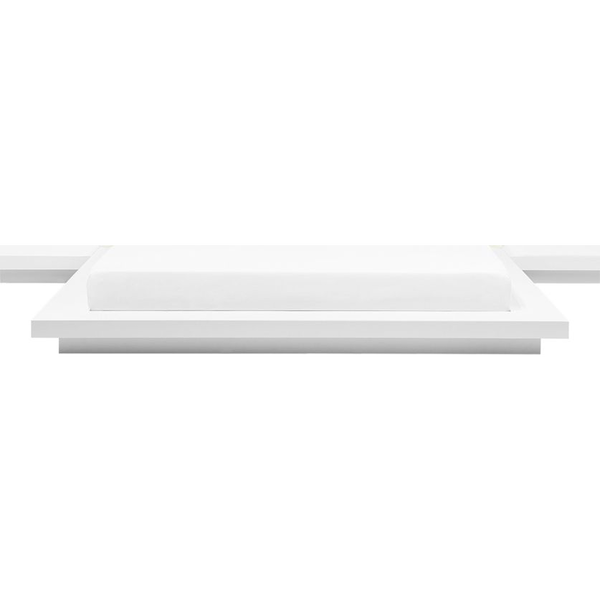 Cama De Agua Baja De Madera Blanca 160 X 200 Cm Dormitorio Estilo Japonés Zen - Blanco