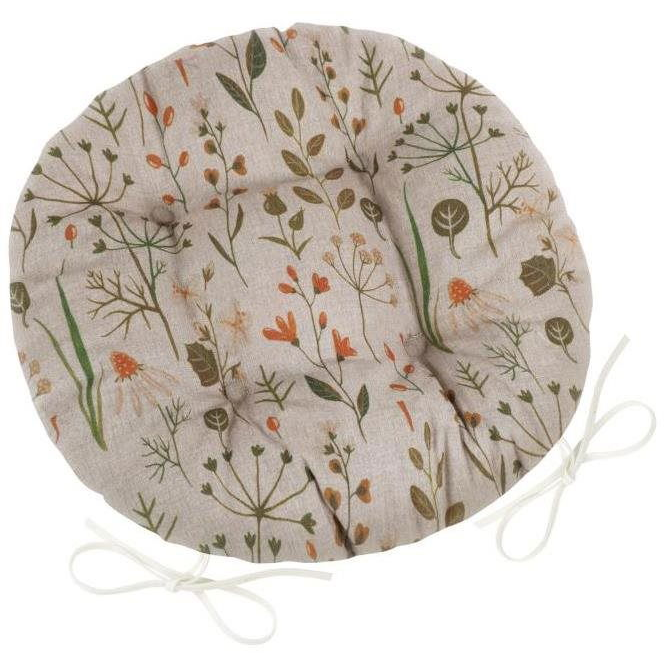 BELLATEX Seat DITA 62/406 - round, quilted, d.40cm, twigs on overhead (9524)