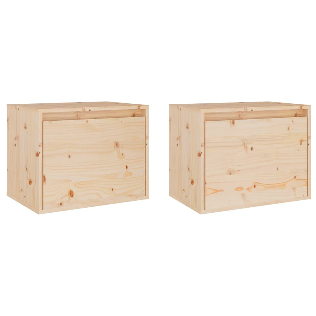 2 darab tömör fenyőfa faliszekrény 45 x 30 x 35 cm (813436)