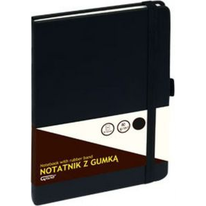 Jegyzetfüzet Grand A/5 80 Lapos Gumis Puha Fekete Fedelű Kockás (WIKR-1029875)