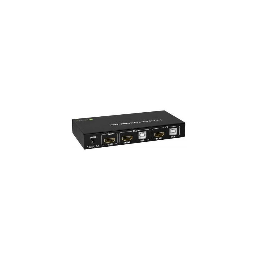 Techly 2x1 USB HDMI KVM Switch 4Kx2K IDATA KVM-HDMI2U KVM prepínač Čierna (IDATA-KVM-HDMI2U)