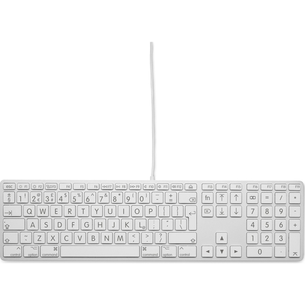Klawiatura LMP Large Font USB Keyboard 110 keys wired USB keyboard with 2x USB and aluminum upper cover - UK English