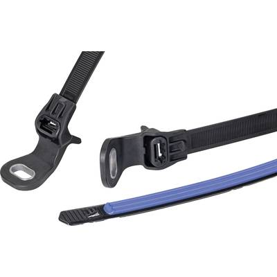 HellermannTyton 156-04096 SGT100SAHD6.5S2.0-PA66HS/TPE/PA66HS-BK/B Kábelkötöző 12.7 mm Fekete/kék 1 db (156-04096)
