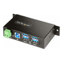 StarTech.com 5G4AINDRM-USB-A-HUB интерфейсен хъб USB 3.2 Gen 1 (3.1 Gen 1) Type-B 5000 Мбит/с Черен