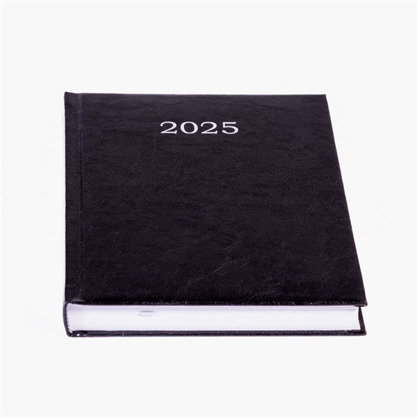 Office Depot A5 2025 Napi beosztású műbőr határidőnapló - Fekete (25E021X-OD3)