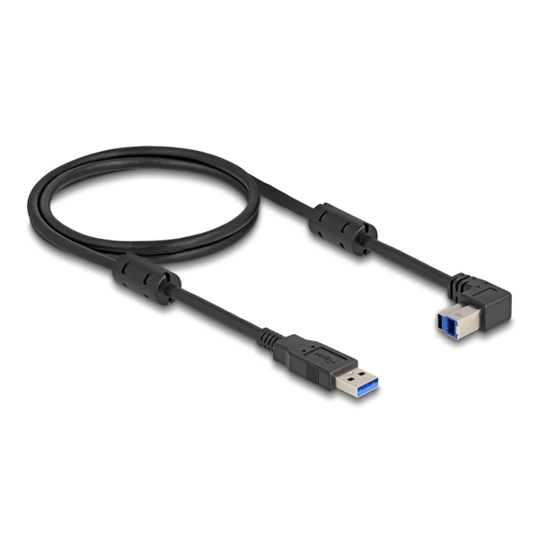 Delock USB 5 Gbps kábel A-típusú apa - B-típusú apa 90  felfelé néző csatlakozóapaval 1 m (81104)