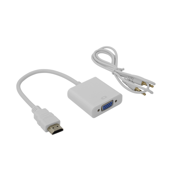 SBOX AD.HDMI-VGA+A/R HDMI 1.4 - VGA Kábel 0.2m - Fehér + 3.5mm Jack kábel