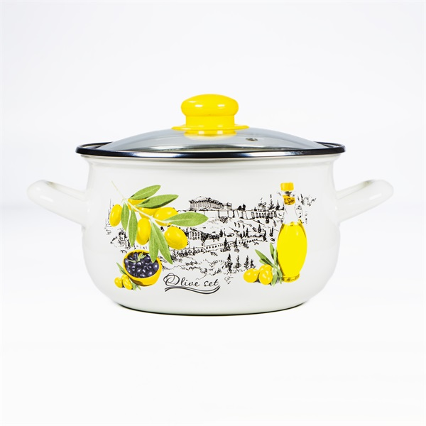 TOO BELLY OLIVE 6,2 literes, 24cm átmérő, 15cm magasságú lábas (fazék) üveg fedővel