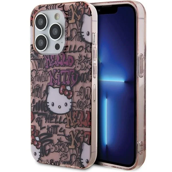 Hello Kitty IML Tags Graffiti iPhone 14 Pro telefon tok - Pink