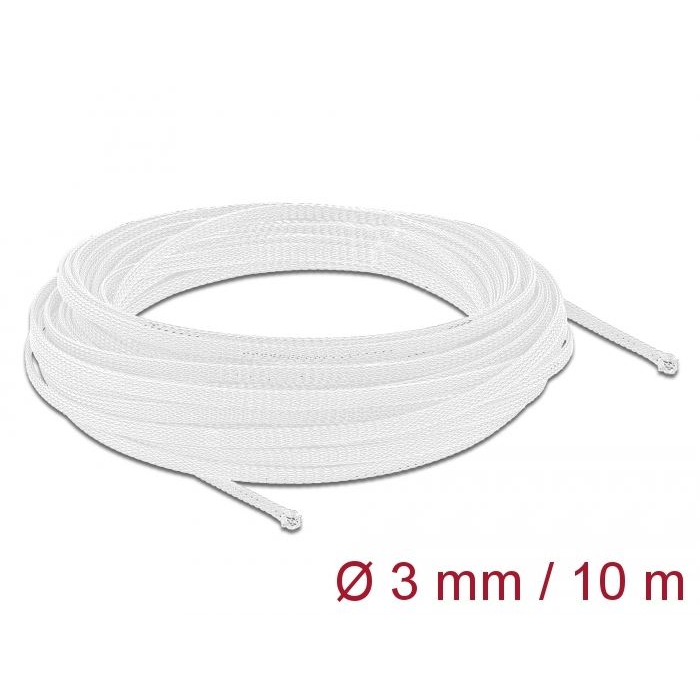 Delock fonott kábelharisnya 10m x 3mm fehér (20692) (delock20692)