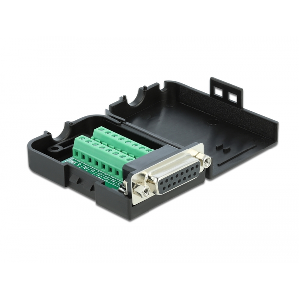 DELOCK D-Sub 15 Bu > Terminalblock mit Gehäuse