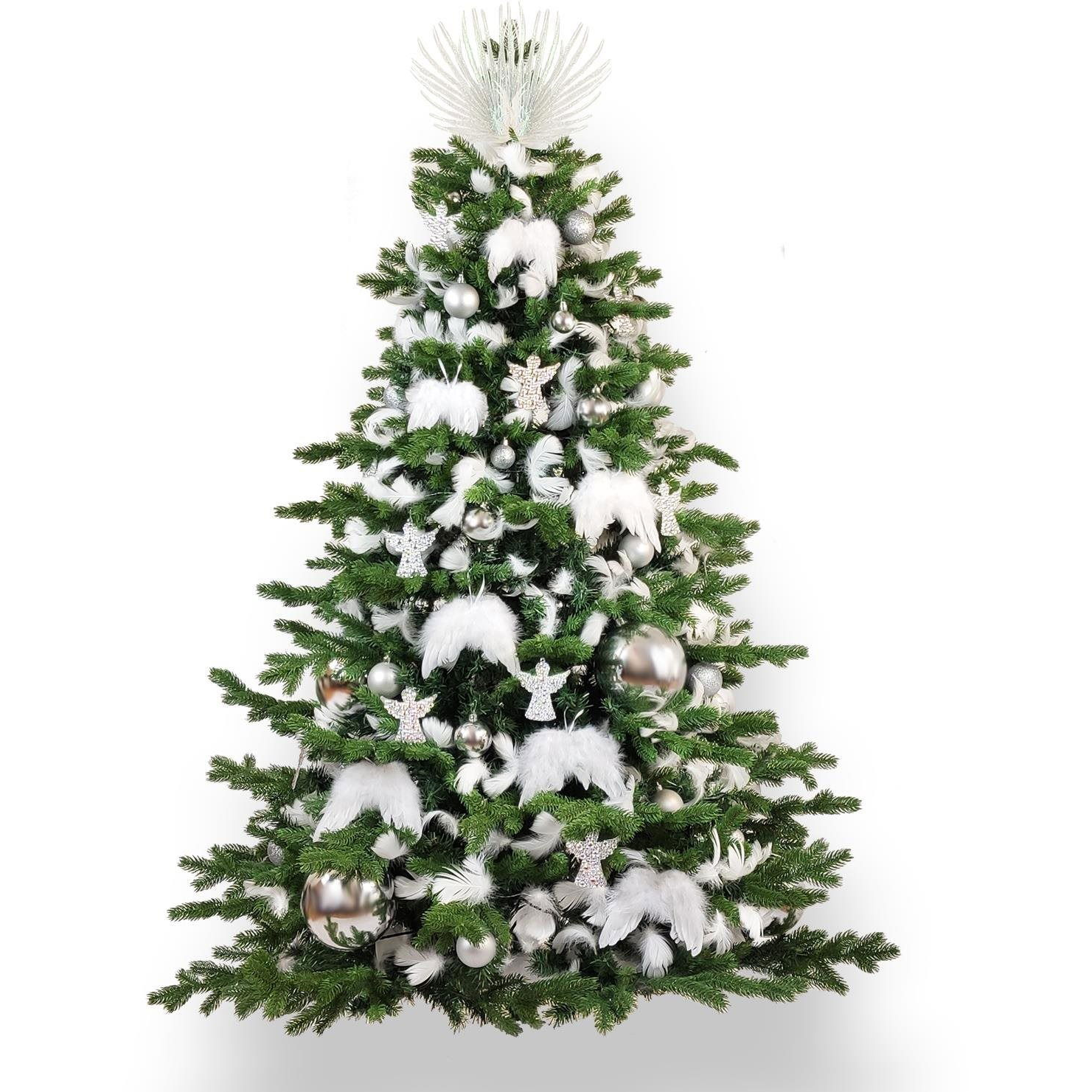 LAALU karácsonyfa feldíszítve - Angyalszárnyak, 136 dísz, 270 cm (LAU-2208-OR-270B)