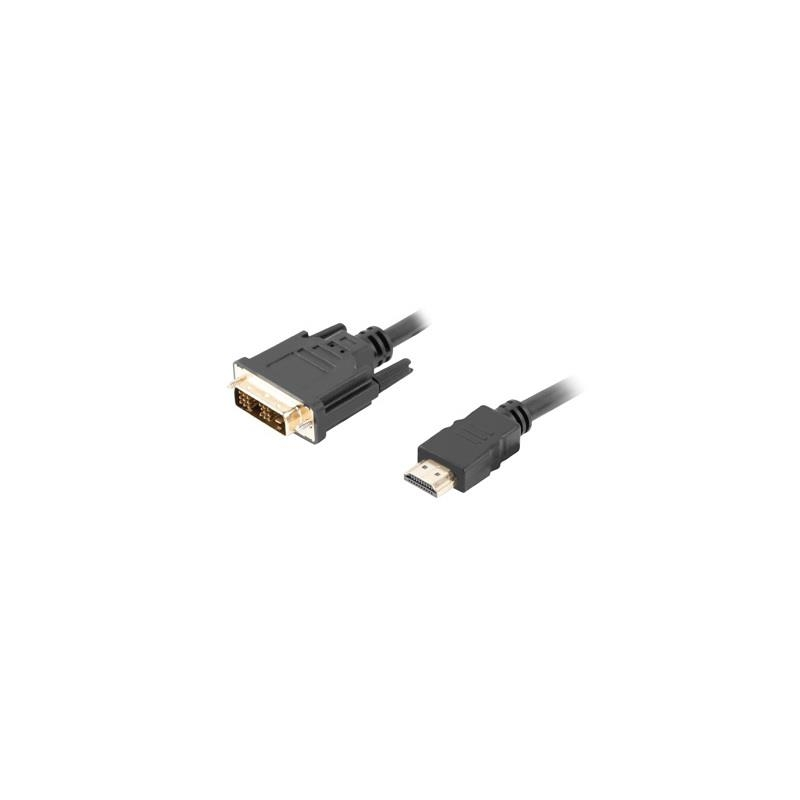 Lanberg HDMI - DVI-D(18+1) kábel 1.8m Fekete (CA-HDDV-10CC-0018-BK)