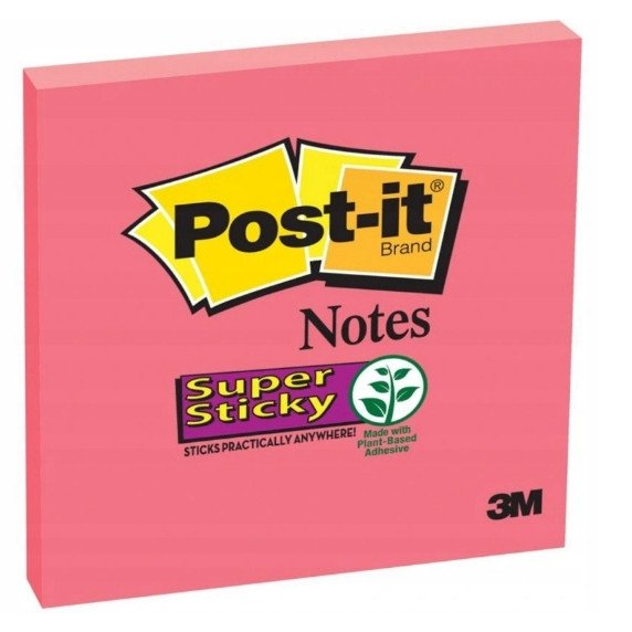 Karteczki samoprzylepne Post-it Super Sticky, 76x76mm, 45 kart., mix kolorów