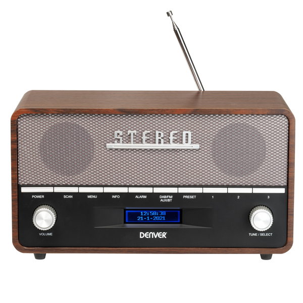 Радио Denver DAB-36, дърво, DAB+/FM, многоцветно