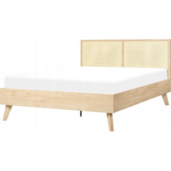 Cama Con Somier Madera Clara 140 X 200 Cm Cabecero Monpazier - Madera Clara