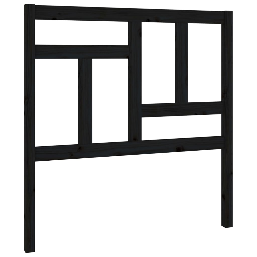 fekete tömör fenyőfa ágyfejtámla 95,5 x 4 x 100 cm (818954)