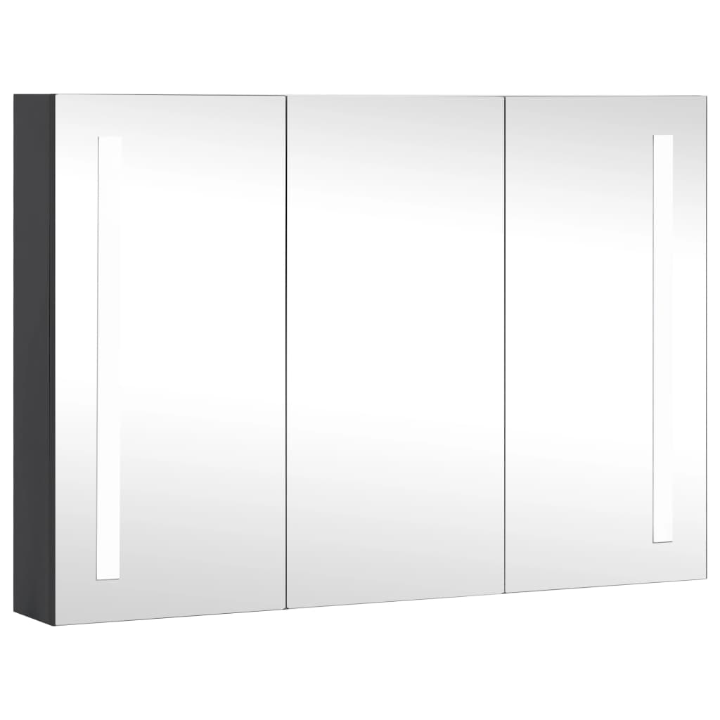 tükrös fürdőszobaszekrény LED világítással 89 x 14 x 62 cm (325544)