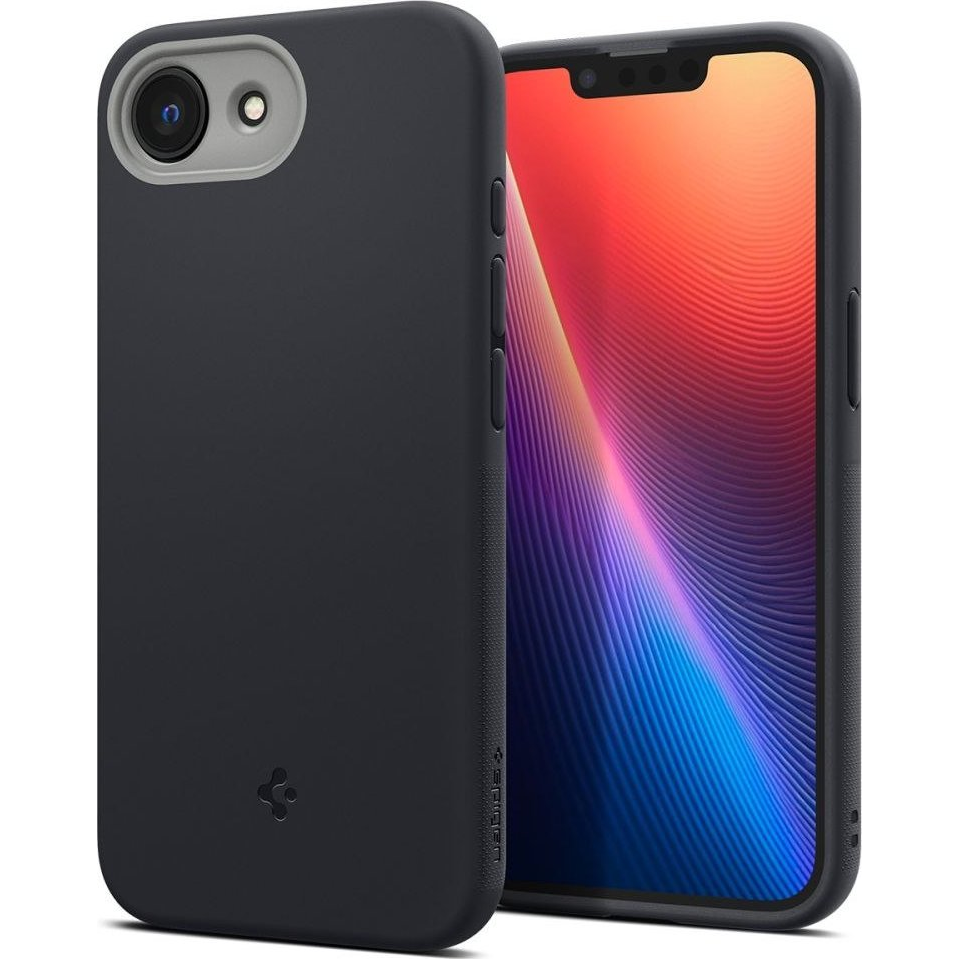 Spigen Nano Pop Apple iPhone 16e MagSafe Szilikon Telefon tok - Fekete (8809971239851-ACS09155)